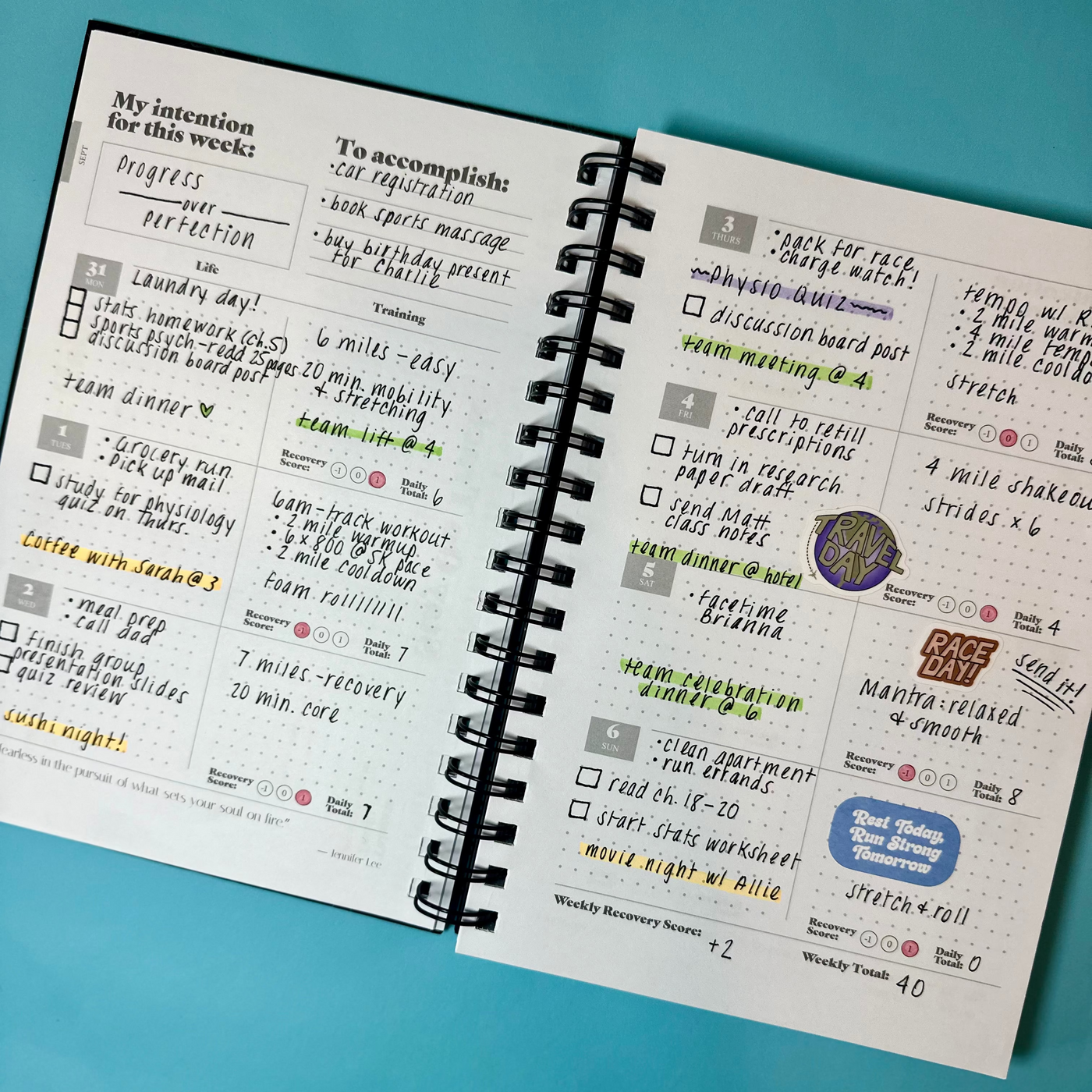 2026-27 Academic Training Log + Daily Planner