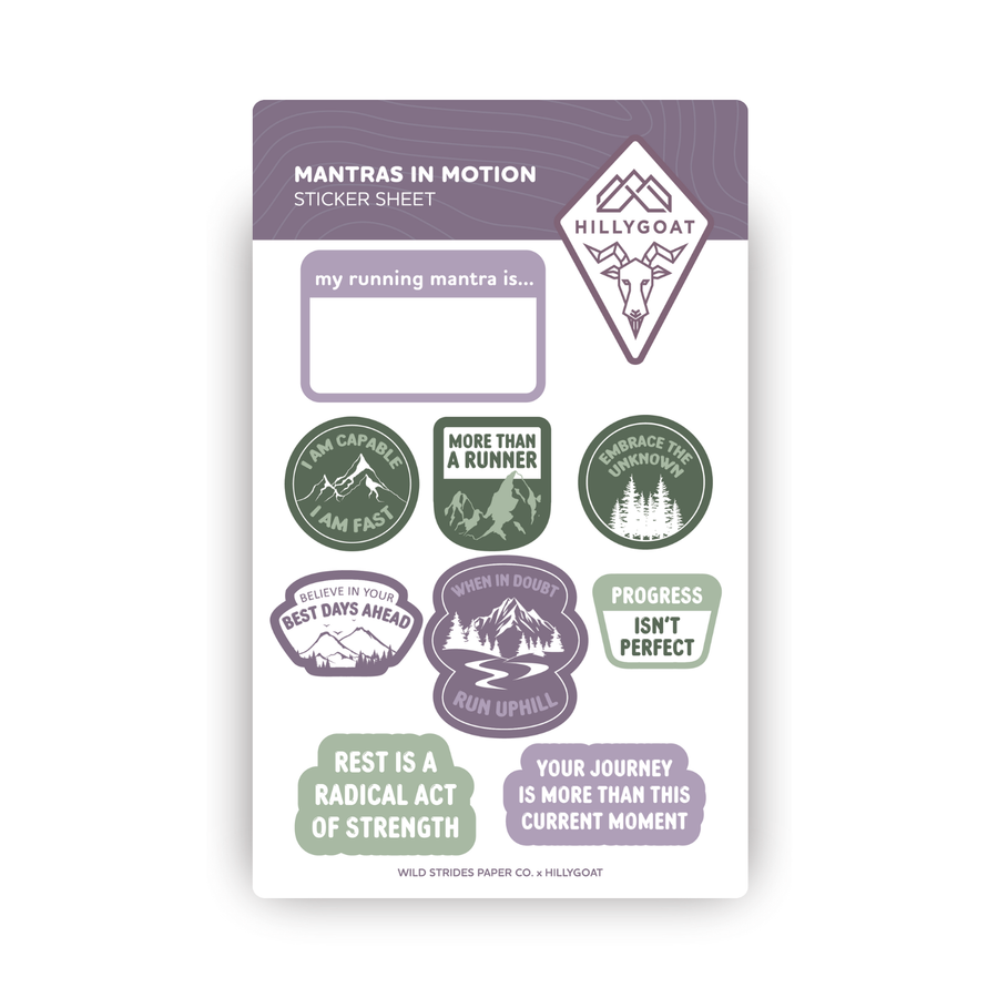 Mantras in Motion Sticker Sheet - Wild Strides Paper Co. x Hillygoat