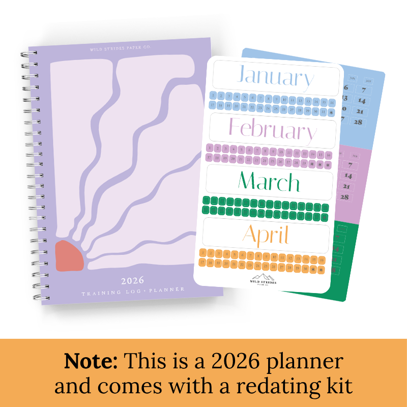 2026 Runner's Training Log + Daily Planner - Purple