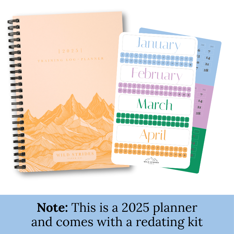 2025 Runner's Training Log + Daily Planner - Pink Mountains