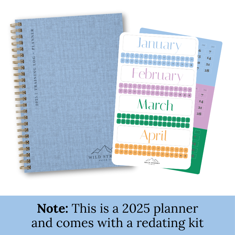 2025 Runner's Training Log + Daily Planner - Blue